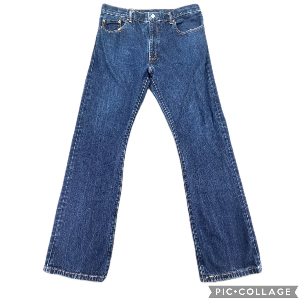 Levi's 517 Bootcut Jeans Mens 38x34 Blue Dark Wash Denim Vintage Style